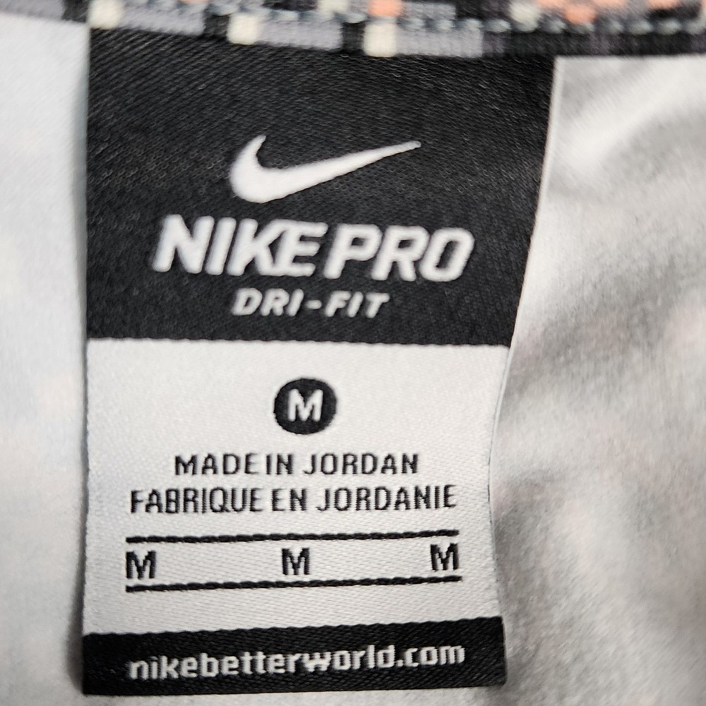 Nike Pro Dri-FIT Womens Medium 1/4 Zip Pullover Geometric Pixel Coral Grey Black - Picture 6 of 8